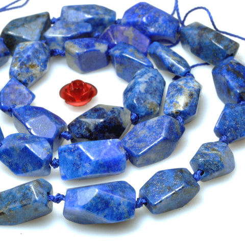 Natural Lapis Lazuli faceted irregular nugget beads wholesale loose gemstone semi precious stone for jewelry making DIY