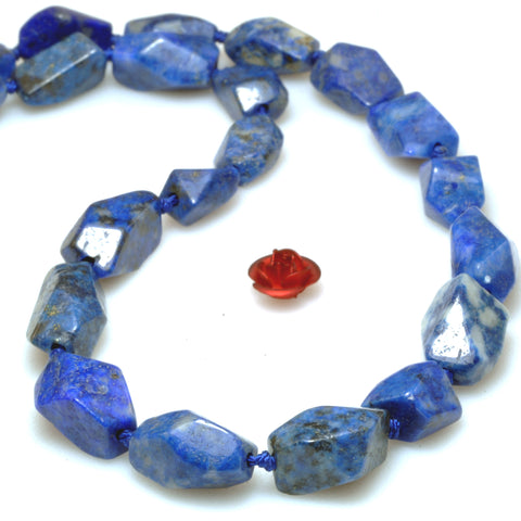 Natural Lapis Lazuli faceted irregular nugget beads wholesale loose gemstone semi precious stone for jewelry making DIY