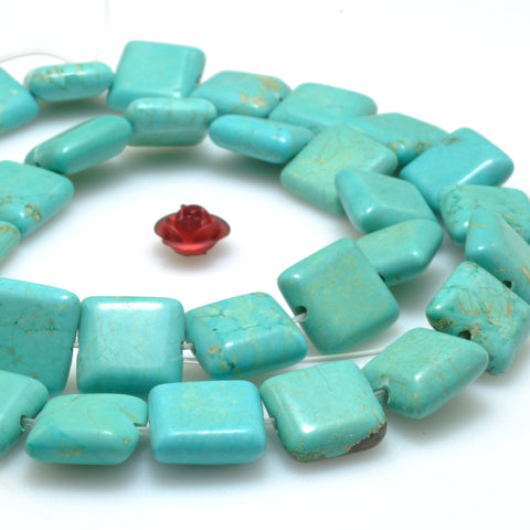 Green Turquoise smooth square beads wholesale gemstone for jewelry making bracelet necklace DIY