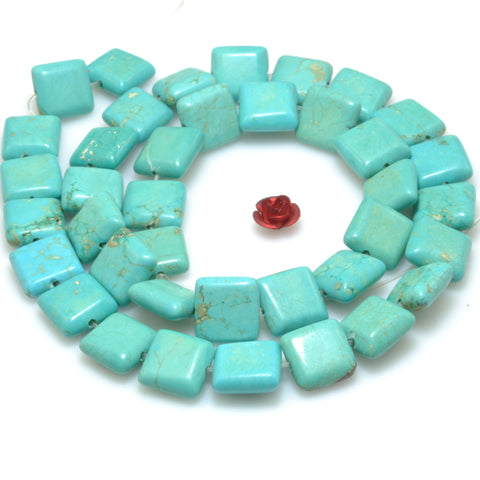 Green Turquoise smooth square beads wholesale gemstone for jewelry making bracelet necklace DIY