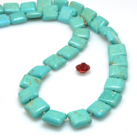 Green Turquoise smooth square beads wholesale gemstone for jewelry making bracelet necklace DIY