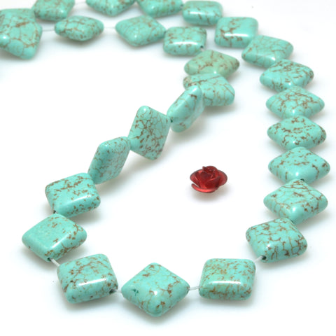 Blue Turquoise smooth square rhombus loose beads wholesale gemstone jewelry making bracelet necklace supply