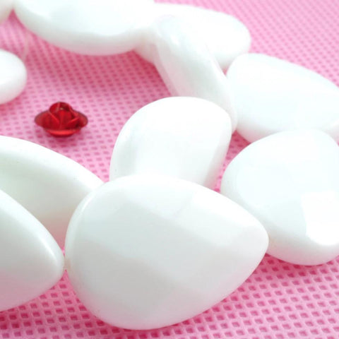 YesBeads White Ceramic faceted teardrop beads wholesale gemstone jewelry making
