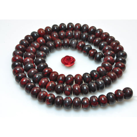 YesBeads Natural Red Brecciated Jasper smooth rondelle beads gemstone 4x6mm 15"