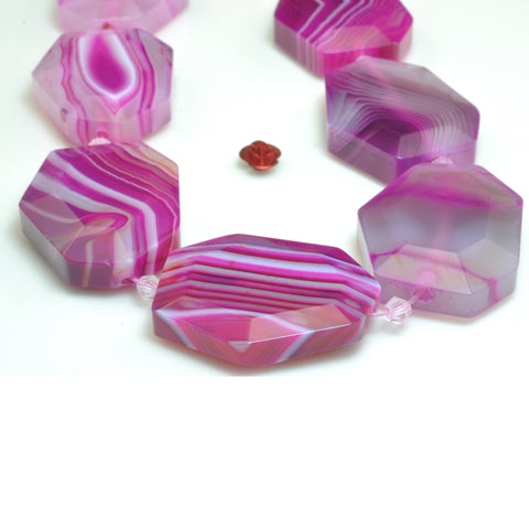 YesBeads Red Banded Agate faceted nugget beads gemstone wholesale jewelry making 15"
