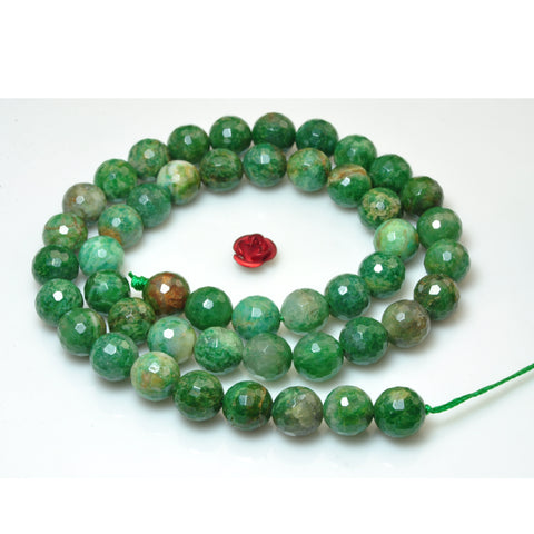 natural green African jade faceted round beads gemstone wholesale jewelry making bracelet necklace diy