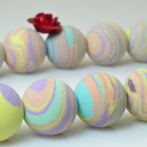 YesBeads Yellow Malachite matte Synthetic round beads wholesale jewelry making