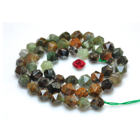 YesBeads Natural Ocean Jade stone star cut faceted nugget beads wholesale gemstone 15"