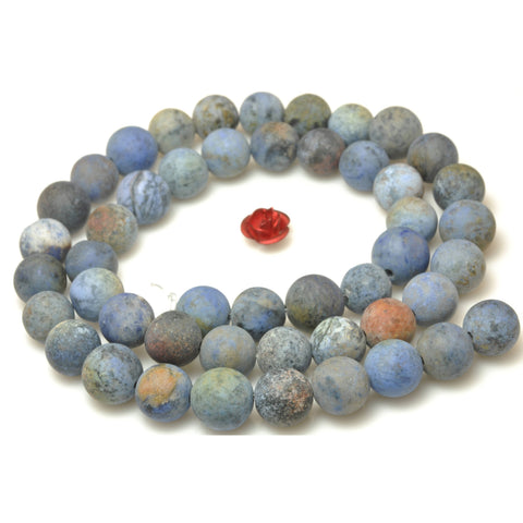 YesBeads Natural Sunset Dumortierite matte round beads gemstone wholesale jewelry 15"