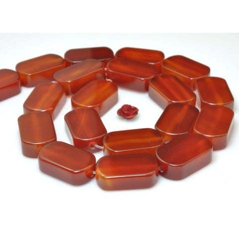 YesBeads Natural Carnelian smooth flat rectangle beads wholesale gemstone jewelry 15"