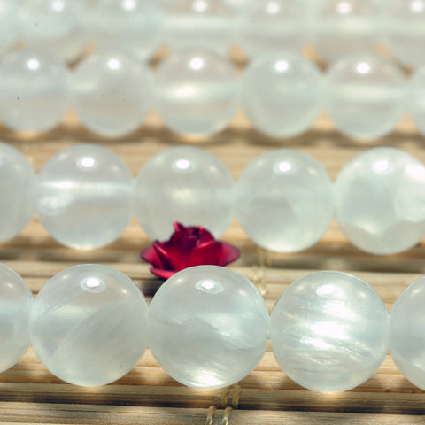 Natural Selenite gemstone smooth round loose beads wholesale jewelry making bracelet necklace diy