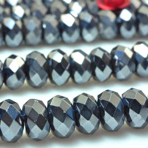 YesBeads Terahertz ore stone faceted rondelle beads wholesale gemstone jewelry 15"