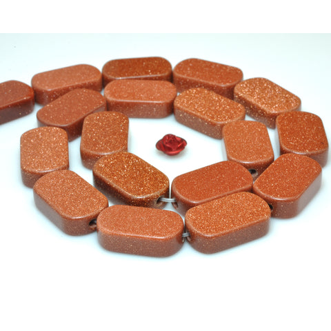 YesBeads Gold Sandstone goldstone smooth flat rectangle beads wholesale gemstone jewelry 15"