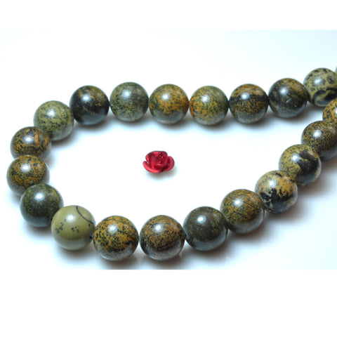 YesBeads Natural Artistic Jasper smooth round beads chohua jasper gemstone wholesale 15"
