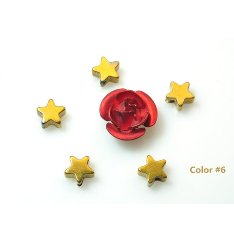 YesBeads Star spacers titanium plated metal spacer connector beads wholesale jewelry findings