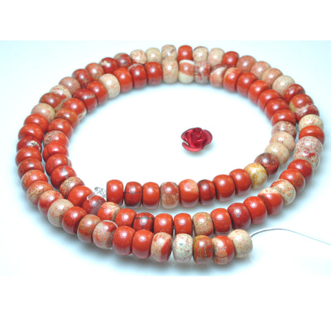 YesBeads Natural Red Jasper smooth rondelle loose beads gemstone wholesale jewelry making 15"