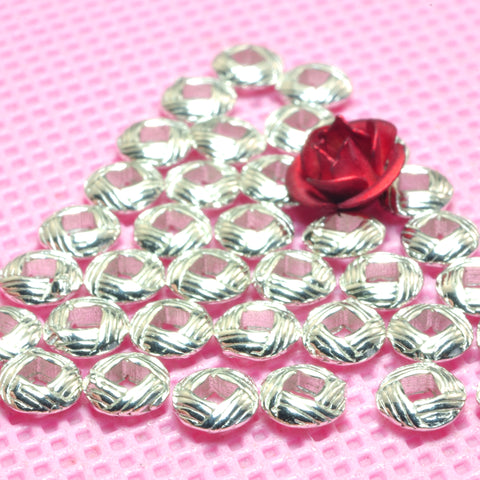 925 sterling silver rondelle spacers large hole carved disc rondelle beads wholesale jewelry findings