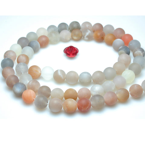 YesBeads Natural Sunstone matte round beads multicolour gemstone wholesale jewelry 15"