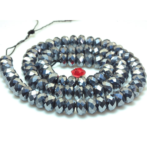 YesBeads Terahertz ore stone faceted rondelle beads wholesale gemstone jewelry 15"