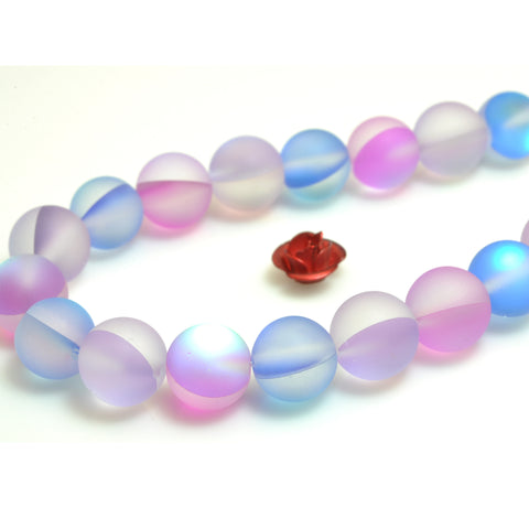 YesBeads Mystic Aura Quartz Crystal mix rainbow stone matte round loose beads wholesale jewelry 15"