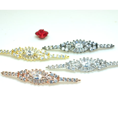 YesBeads Evil eye electroplated copper rhinestone CZ pave connector spacer beads bracelet findings