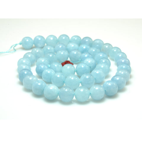 YesBeads Malaysia Jade smooth round loose beads blue jade gemstone wholesale jewelry making 15"