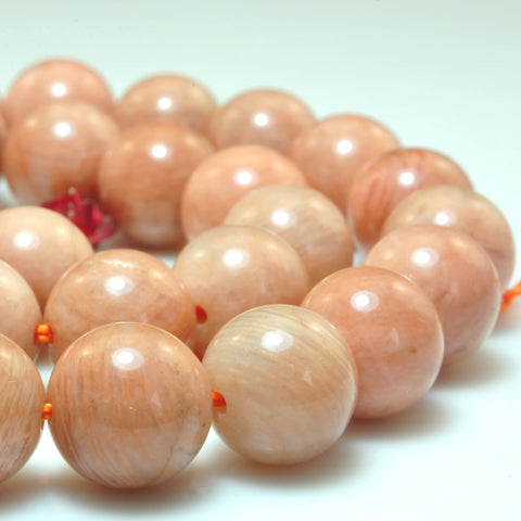 Natural Sunstone smooth round loose beads pink gemstone wholesale jewlery making bracelet necklace diy