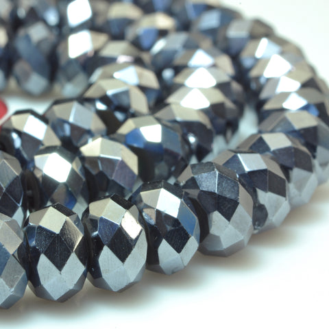 YesBeads Terahertz ore stone faceted rondelle beads wholesale gemstone jewelry 15"