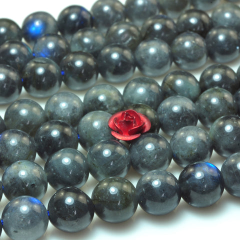 YesBeads Natural Labradorite gemstone smooth loose round beads wholesale jewelry 15"