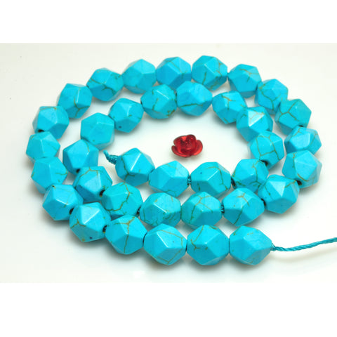 Blue Turquoise star cut faceted nugget beads gemstone wholesale jewelry making bracelet necklace diy