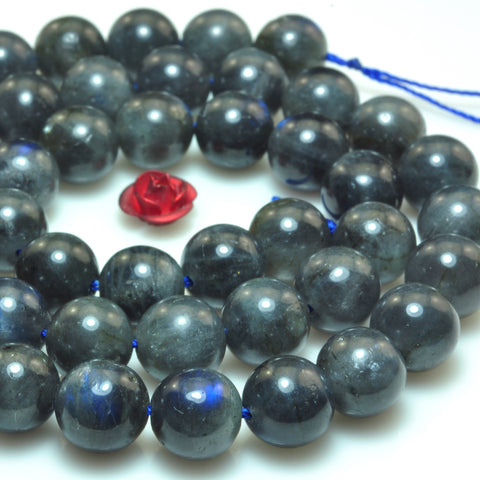 YesBeads Natural Labradorite gemstone smooth loose round beads wholesale jewelry 15"