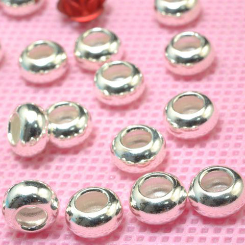 YesBeads 925 sterling silver solid smooth Rondelle Spacer beads wholesale jewelry findings supplies