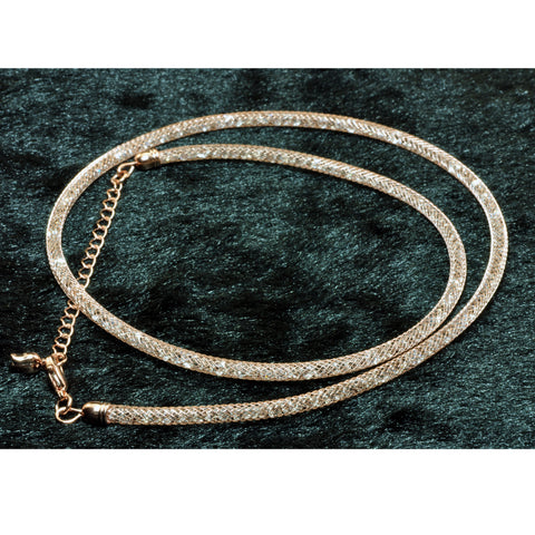 YesBeads Electroplated reticulated rhinestone necklace with lobster clasp extended chain jewelry for gift