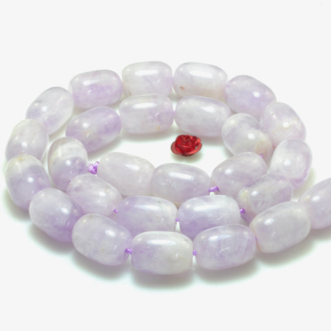 YesBeads Natural Purple Jade soft liac smooht barrel tube beads gemstone 10x14mm 15"