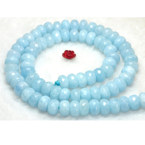 YesBeads Malaysia Jade faceted rondelle beads blue jade gemstone wholesale jewelry making
