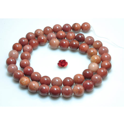 Natural Red Jade smooth round beads gemstone wholesale jewelry 15"