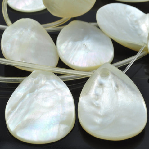 10 pcs of MOP mother of pearl shell smooth teardrop beads wholesale jewelry making diy earrings necklace