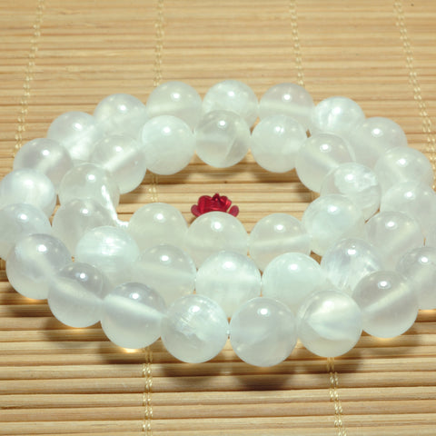 Natural Selenite gemstone smooth round loose beads wholesale jewelry making bracelet necklace diy