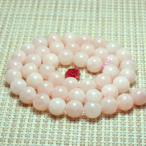 Malaysia Pink Jade smooth round loose beads gemstone wholesale jewelry making bracelet design 15"
