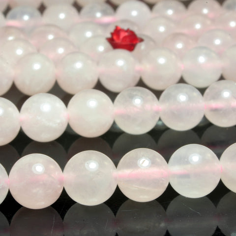 Natural Pink Rose Quartz smooth round loose beads gemstone wholesale jewelry making bracelet necklace diy