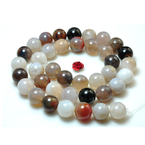 YesBeads Natural Arizona Petrified Wood Agate smooth round beads gemstone 15"