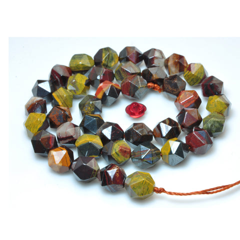 Natural Sunset Tiger Iron star cut faceted nugget beads gemstone wholesale jewelry making necklace bracelet diy