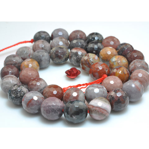 YesBeads Natural Fantasy Jasper faceted round loose beads rainbow gemstone wholesale jewelry making 15"