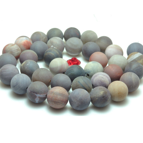 YesBeads Natural Petrified Wood Jasper stone matte round beads gemstone wholesale jewelry making 15"
