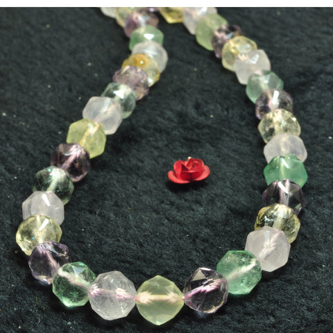 Natural rainbow crystal diamond cut loose beads wholesale gemstone jewelry making bracelet diy stuff