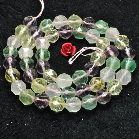 Natural rainbow crystal diamond cut loose beads wholesale gemstone jewelry making bracelet diy stuff
