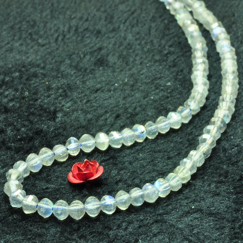 Natural Labradorite faceted rondelle loose beads wholesale gemstone jewelry making bracelet diy stuff