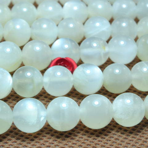 YesBeads Natural Moonstone smooth round loose beads gemstone wholesale jewelry making 15"