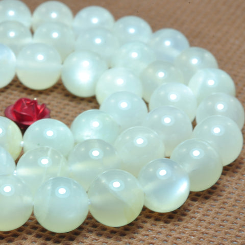YesBeads Natural Moonstone smooth round loose beads gemstone wholesale jewelry making 15"