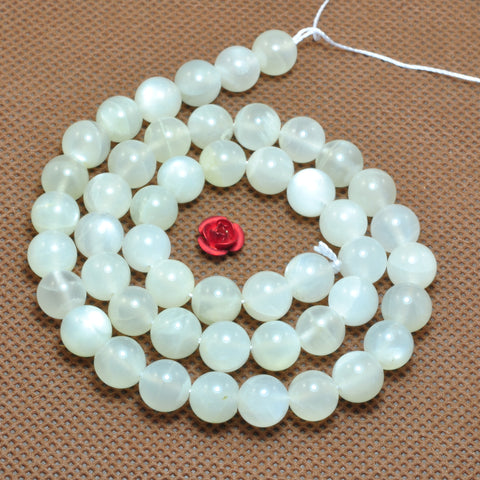 YesBeads Natural Moonstone smooth round loose beads gemstone wholesale jewelry making 15"